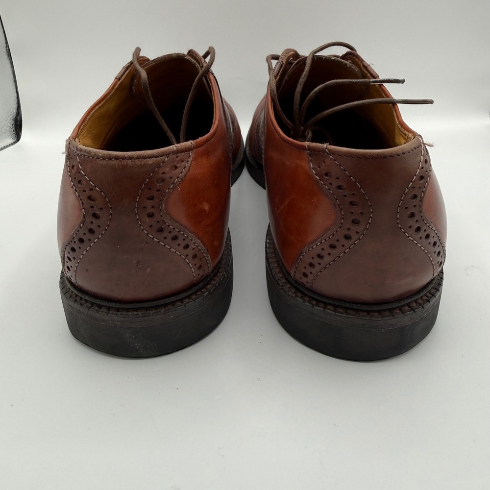 Allen Edmonds Shelton Brown Two Tone Leather Saddle Oxford Shoes Mens 10.5 C - Picture 3 of 9